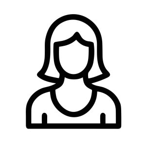 Simple Line Woman Avatar Profile User Portrait Icon Representation