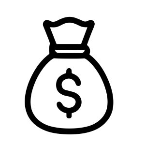 Simple Outline Lineart Money Bag Dollar Sign Wealth Icon Design