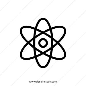 Simple Line Style Atom Structure Science Chemistry Icon Symbol