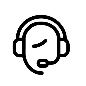 Minimalist Outline Headphone Customer Service Support Call Center Icon