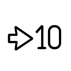 Minimalist Line Arrow Ten Number Numeric Sign Symbol Icon