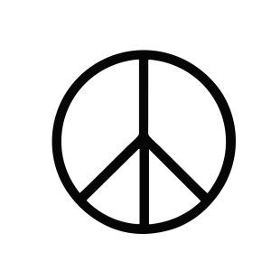 Simple Outline Circle Peace Symbol Shape Icon Design Element