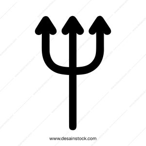 Simple Bold Trident Silhouette, Neptune Spear Graphic Symbol, Sea Weapon Icon