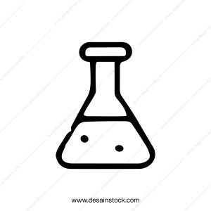 Simple Outline Erlenmeyer Flask Chemical Experiment Line Art Icon
