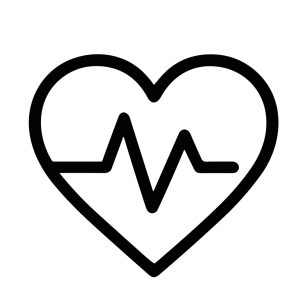 Minimalist Outline Heartbeat Heart Rate Line Icon for Medical Healthcare