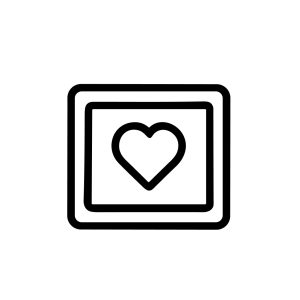Line Art Heart Icon in Frame Shape Symbol Element
