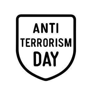 Minimalist Outline Shield Anti Terrorism Day Awareness Campaign Icon