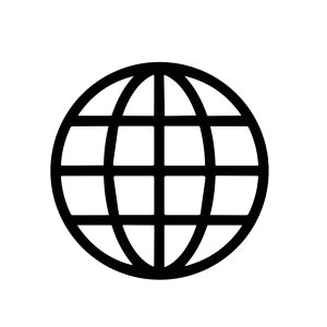Simple Outline World Globe Grid Icon Symbol Communication Technology