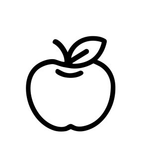 Simple Outline Black Apple Fruit Icon Freshness Ingredient Healthy Food
