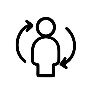 Simple Line Person Exchange Arrows Symbol Modern Business Concept Icon