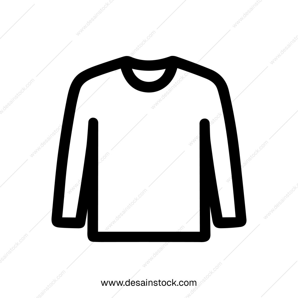 Simple Outline Long Sleeve Shirt Fashion Clothing Line Art Icon