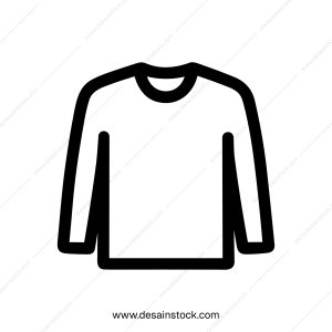 Simple Outline Long Sleeve Shirt Fashion Clothing Line Art Icon