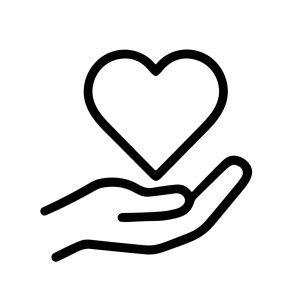 Outline Simple Hand Holding Heart Shape Symbol Love Concept Design