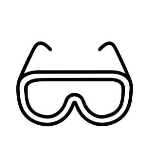 Minimalist Outline Eye Protection Goggles Safety Gear Equipment Line Art Icon