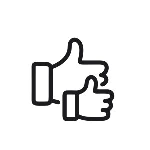 Line Art Stacked Thumbs Up Hand Gesture Approval Icon Symbol
