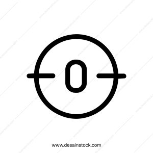 Minimalist Line Style Number Zero Inside Circle Shape Icon Symbol