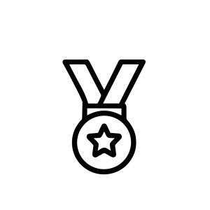 Simple Lineart Medal Star Achievement Award Success Reward Icon