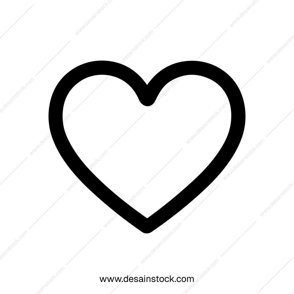 Simple Outline Handdrawn Heart Shape Love Symbol Design Icon