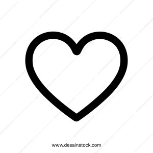 Simple Outline Handdrawn Heart Shape Love Symbol Design Icon