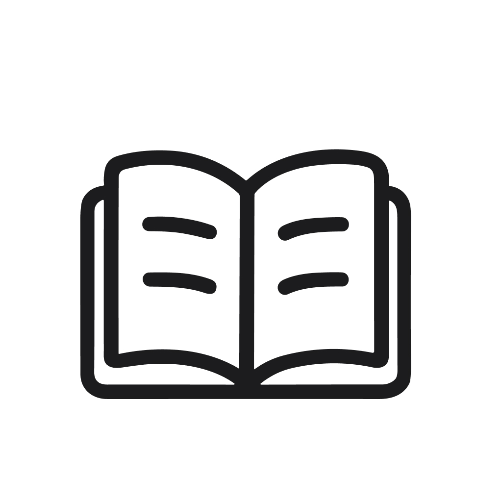 Simple Outline Open Book Manual Guide Publication Icon Illustration