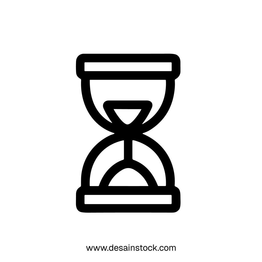 Simple Line Hourglass Sandglass Timer Time Clock Waiting Icon