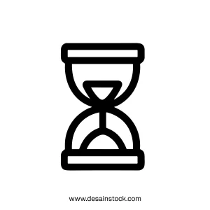 Simple Line Hourglass Sandglass Timer Time Clock Waiting Icon