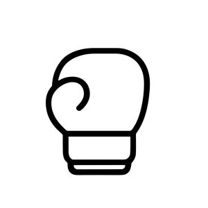 Minimalist Outline Boxing Glove Sport Equipment Fight Training Icon