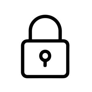 Simple Line Art Lock Security Protection System Access Outline Icon