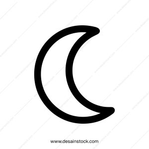 Simple Line Crescent Moon Celestial Body Night Sky Icon