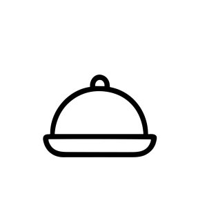 Simple Line Art Food Cover Tray Restaurant Menu Element Icon