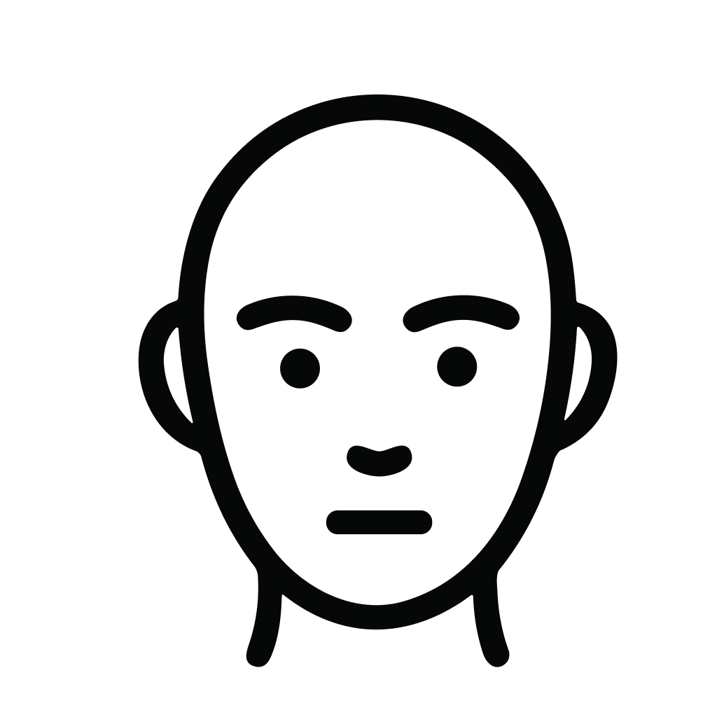 Simple Line Face Minimalist Avatar Human Head Portrait Icon