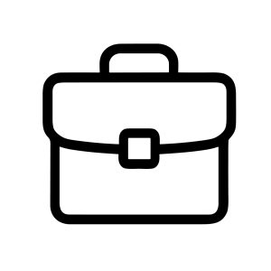 Simple Line Black Briefcase Business Bag Icon Symbol Isolated