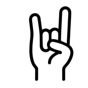 Simple Line Drawing Rock On Hand Gesture Music Sign Icon