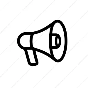 Outline Handdrawn Megaphone Loudspeaker Announcement Communication Device Shape Icon