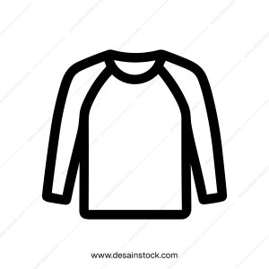 Minimalist Outline Raglan Sleeve Shirt Icon Illustration for Fashion Design