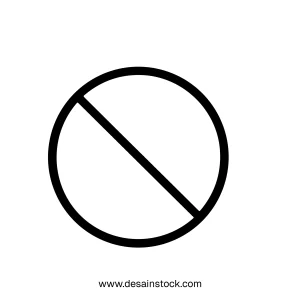 Simple Outline Forbidden Circle Sign Shape Icon Symbolic Representation