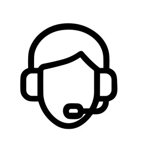 Simple Outline Customer Service Agent with Headset Communication Icon