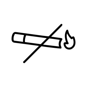 Simple Outline Smoking Forbidden Sign Prevention Warning Icon Illustration