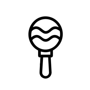 Minimalist Outline Rattle Musical Instrument Toy for Baby in Line Art