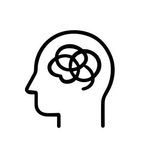 Minimalist Outline Brain Knot Icon Shape Sign Symbol Silhouette Illustration