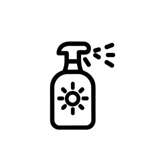 Minimalist Line Art Sunscreen Bottle Spray Dispenser Protection Icon