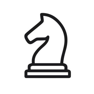 Simple Line Art Chess Knight Piece Strategy Game Icon Symbol