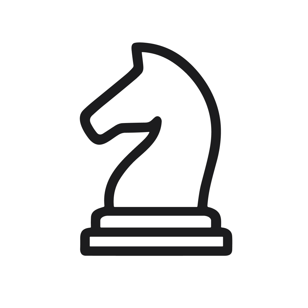 Simple Line Art Chess Knight Piece Strategy Game Icon Symbol