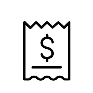 Minimalist Line Receipt Dollar Sign Payment Financial Icon Symbol