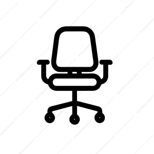 Minimalist Outline Office Swivel Chair Simple Line Art Furniture Icon