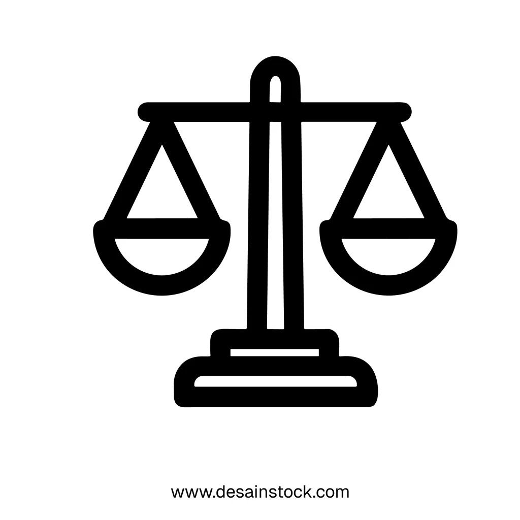 Simple Outline Justice Scale Legal Symbol Law Concept Icon
