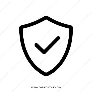 Simple Outline Shield with Check Mark Icon for Security Protection