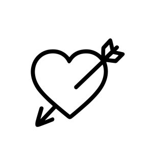 Simple Line Heart Arrow Romantic Love Symbol Shape Icon Graphic Element