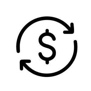 Simple Line Drawing Exchange Currency Sign Dollar Icon Symbol