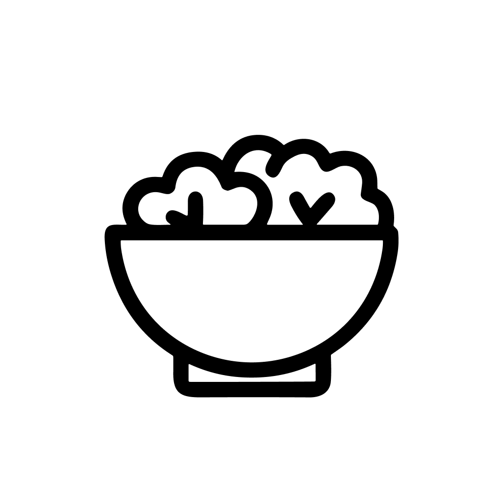 Minimalist Outline Bowl Food Full of Fluffy Whipped Cream Dessert